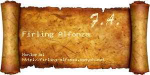 Firling Alfonza névjegykártya